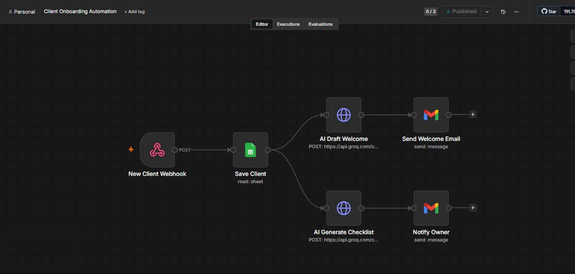 Client Onboarding Automation Workflow